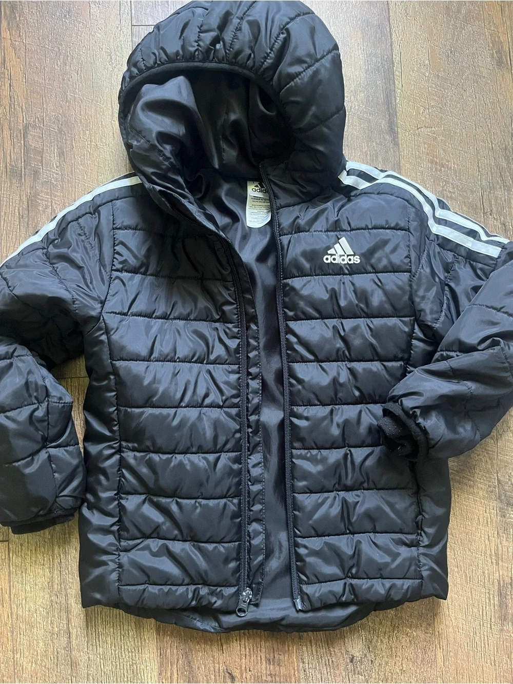 Adidas puffer coat black size XS or 6